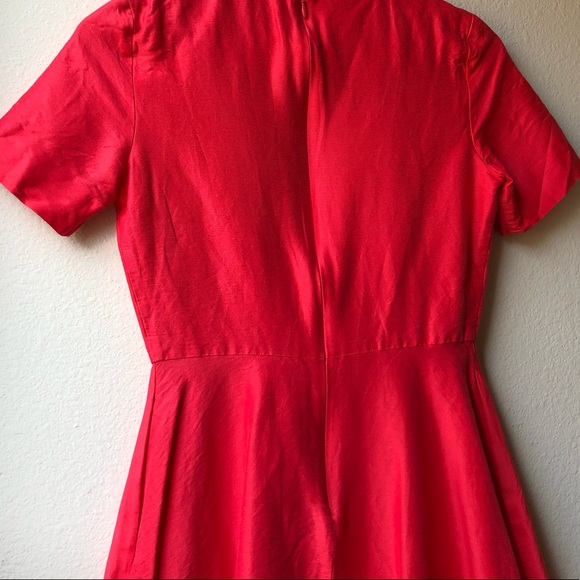 COS Women's Red Dress With Cocoon skirt CORAL - 4 - Picture 9 of 15